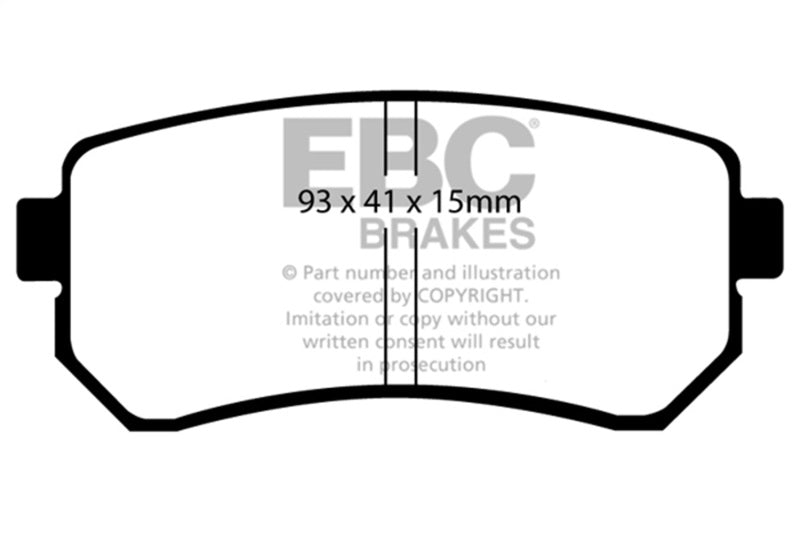 EBC 06-11 Hyundai Accent 1.6 Greenstuff Rear Brake Pads-Brake Pads - Performance-Grocery Getter Performance