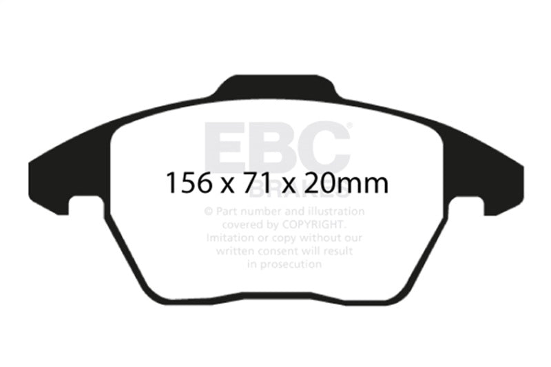 EBC 06-13 Audi A3 2.0 Turbo (Girling rear caliper) Greenstuff Front Brake Pads-Brake Pads - Performance-Grocery Getter Performance
