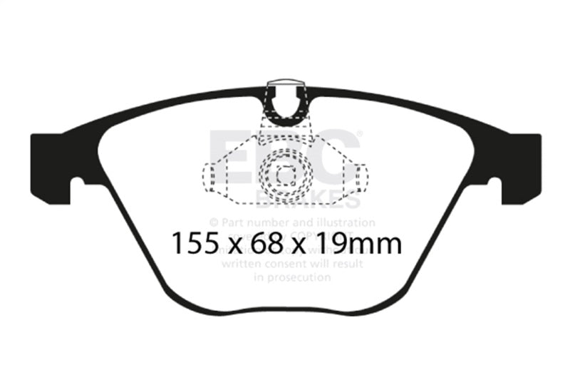 EBC 11-12 BMW 1M Coupe 3.0 Twin Turbo Greenstuff Front Brake Pads-Brake Pads - Performance-Grocery Getter Performance