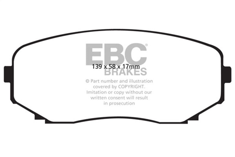 EBC 11-14 Ford Edge 2.0 Turbo Greenstuff Front Brake Pads-Brake Pads - Performance-Grocery Getter Performance