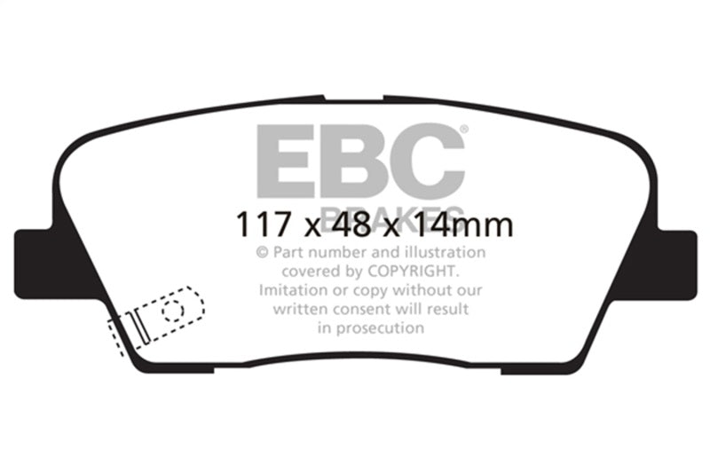 EBC 11+ Hyundai Equus 4.6 Greenstuff Rear Brake Pads-Brake Pads - Performance-Grocery Getter Performance