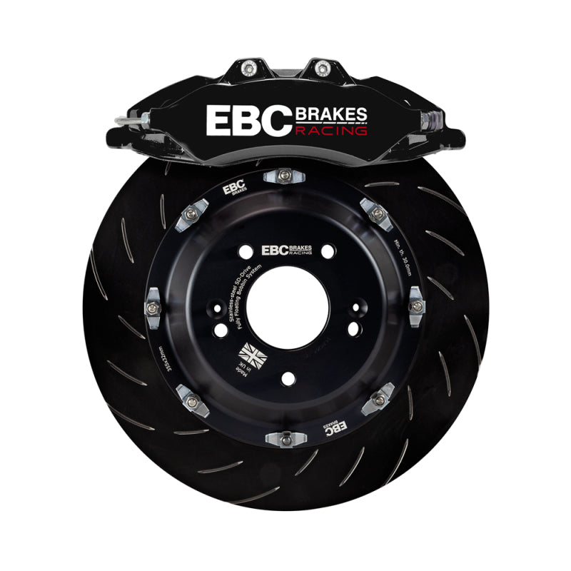 EBC Racing 07-13 BMW M3 (E90/E92/E82) Black Apollo-6 Calipers 380mm Rotors Front Big Brake Kit-Big Brake Kits-Grocery Getter Performance