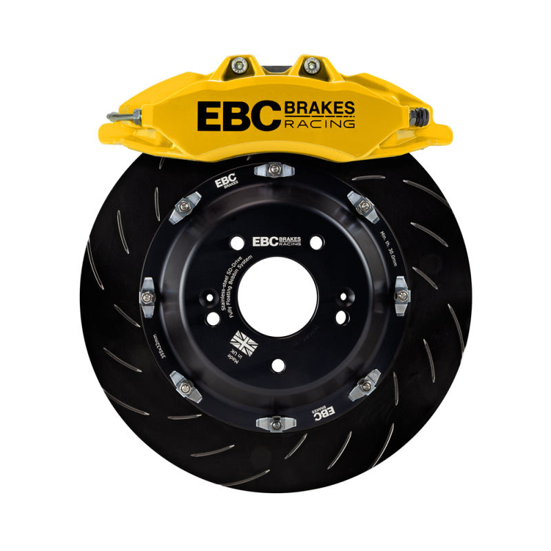 EBC Racing 07-13 BMW M3 (E90/E92/E82) Yellow Apollo-6 Calipers 380mm Rotors Front Big Brake Kit-Big Brake Kits-Grocery Getter Performance