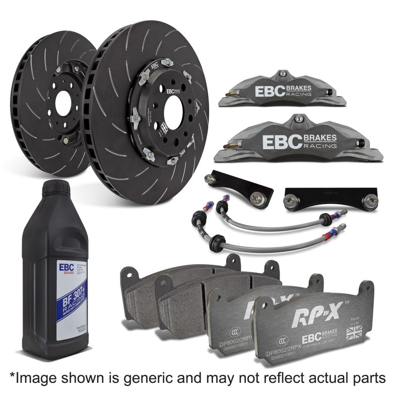 EBC Racing 12-17 Ford Fiesta ST MK7 1.6L Turbo Anodized Apollo-4 Calipers 300mm Rotors Front BBK-Big Brake Kits-Grocery Getter Performance