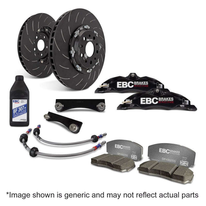 EBC Racing 12-19 BMW 3-Series (F30/F31/F34) Black Apollo-4 Calipers 330mm Rotors Front Big Brake Kit-Big Brake Kits-Grocery Getter Performance