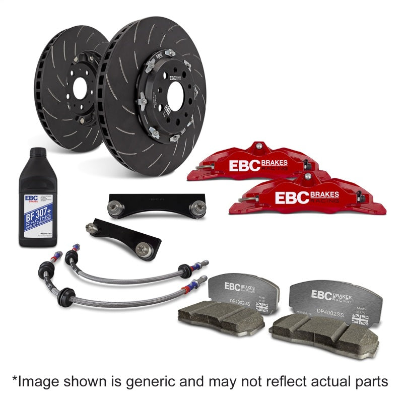 EBC Racing 12-19 BMW 3-Series (F30/F31/F34) Red Apollo-4 Calipers 330mm Rotors Front Big Brake Kit-Big Brake Kits-Grocery Getter Performance