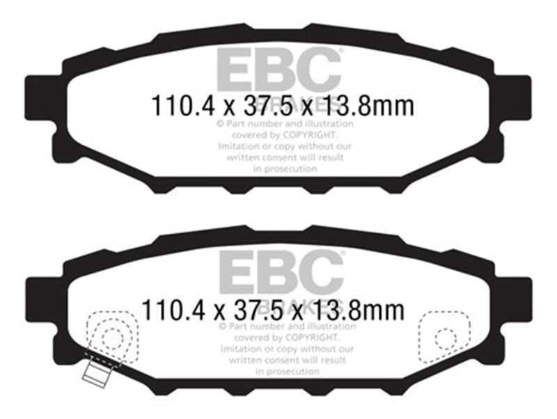 EBC Racing 17-23 Subaru Impreza 2.0L Rear RP-1 Brake Pads-Brake Pads - Racing-Grocery Getter Performance