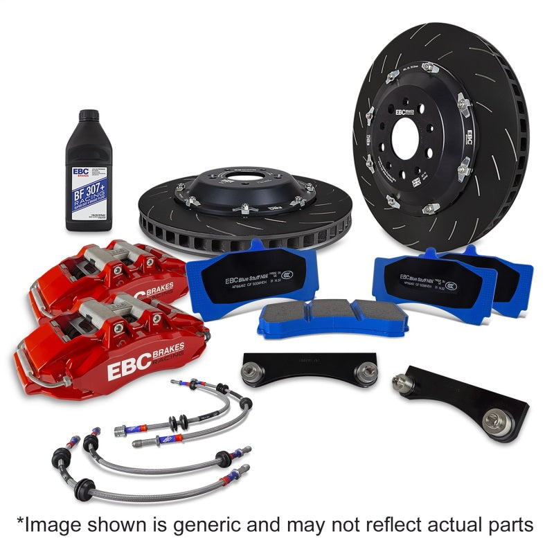 EBC Racing 20-23 Volkswagen Golf R Red Apollo-6 Calipers 380mm Rotors Front Big Brake Kit-Big Brake Kits-Grocery Getter Performance
