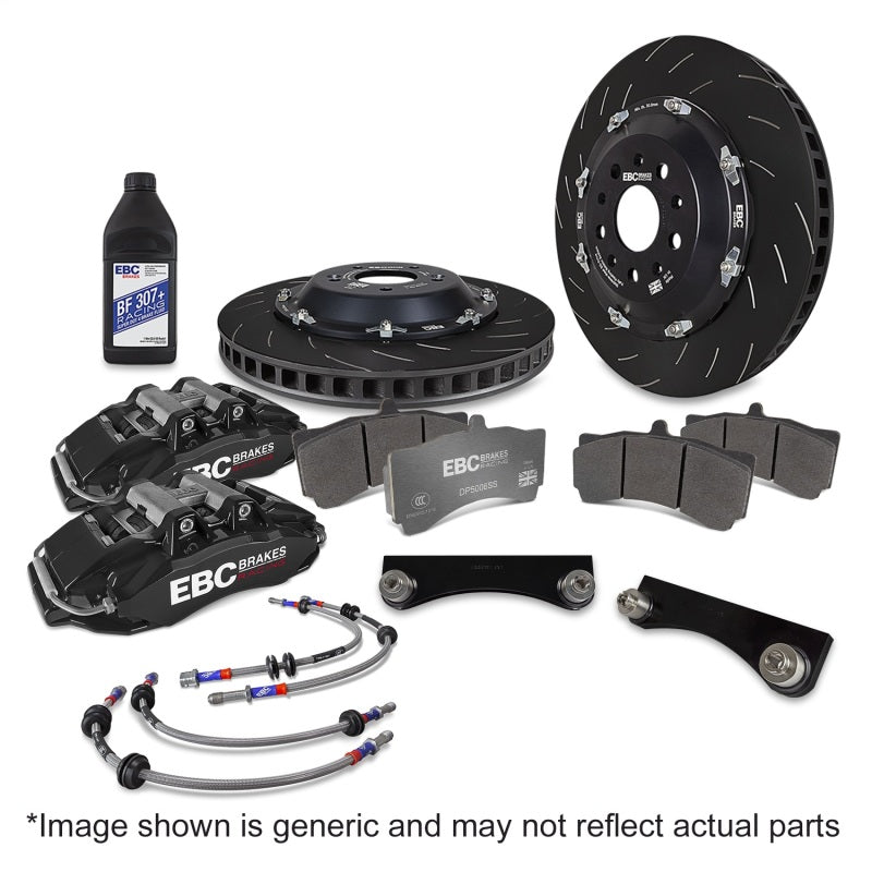 EBC Racing 2023+ Nissan 400Z Black Apollo-6 Calipers 355mm Rotors Front Big Brake Kit-Big Brake Kits-Grocery Getter Performance