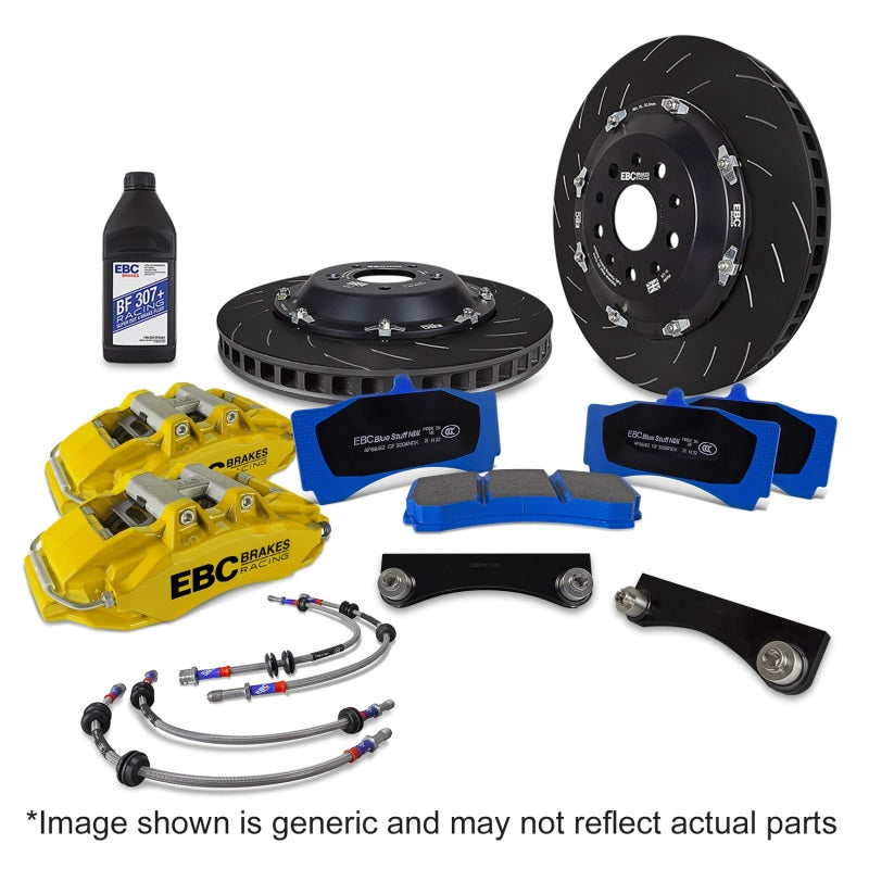 EBC Racing 89-98 Nissan Skyline GT-R R32/R33 Yellow Apollo-6 Caliper 355mm Rotor Front Big Brake Kit-Big Brake Kits-Grocery Getter Performance
