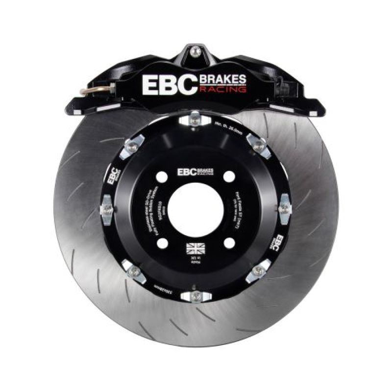 EBC Racing 92-00 BMW M3 (E36) Black Apollo-4 Calipers 330mm Rotors Front Big Brake Kit-Big Brake Kits-Grocery Getter Performance