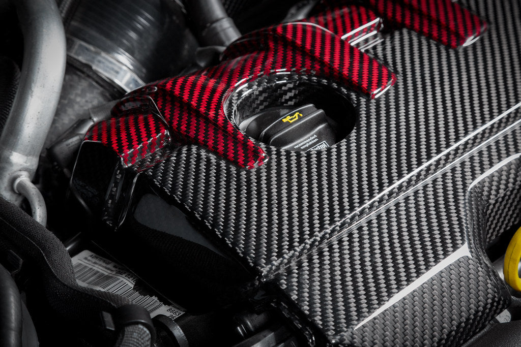 Eventuri Audi 8Y / 8V RS3 / 8S TTRS Black Carbon and Red Kevlar Engine Cover