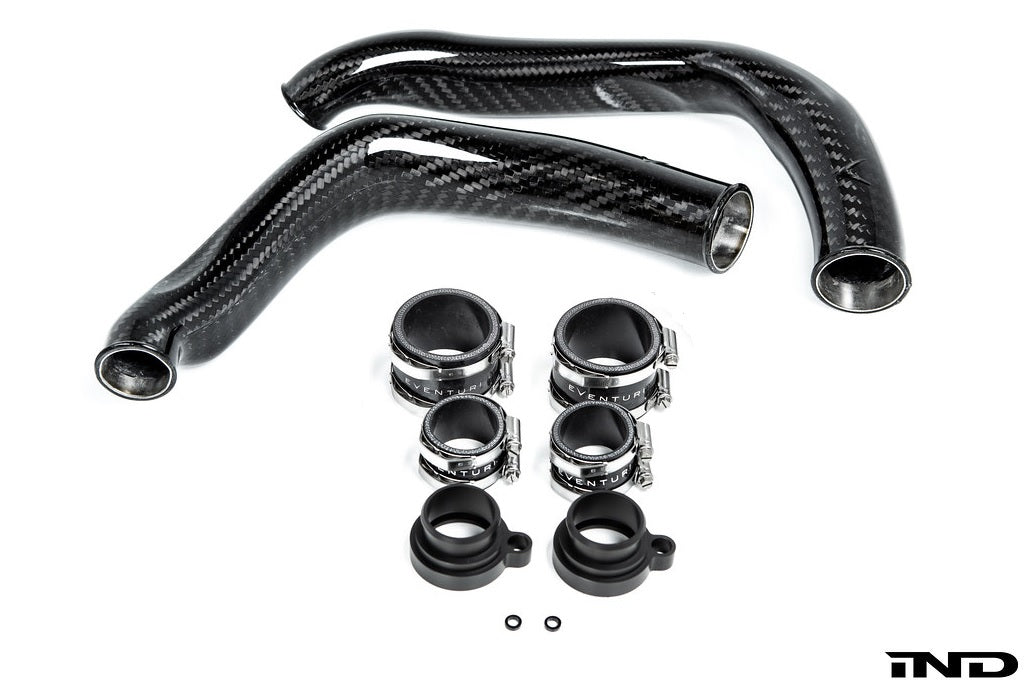 Eventuri BMW F8X M2C M3 M4 S55 Black Carbon Charge Pipe Set - Gloss-Performance-Grocery Getter Performance