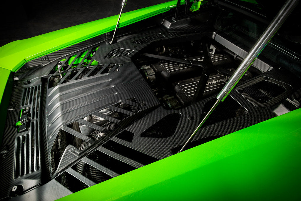 Eventuri Lamborghini Huracan Black Carbon Engine Cover Set-Performance-Grocery Getter Performance