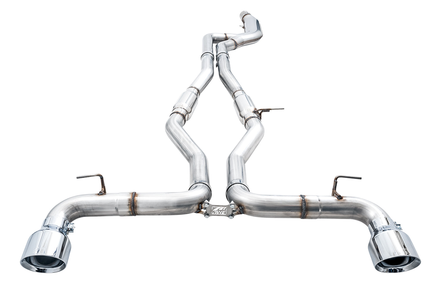 AWE Resonated Track Edition Exhaust for A90 Supra - 5" Chrome Silver Tips