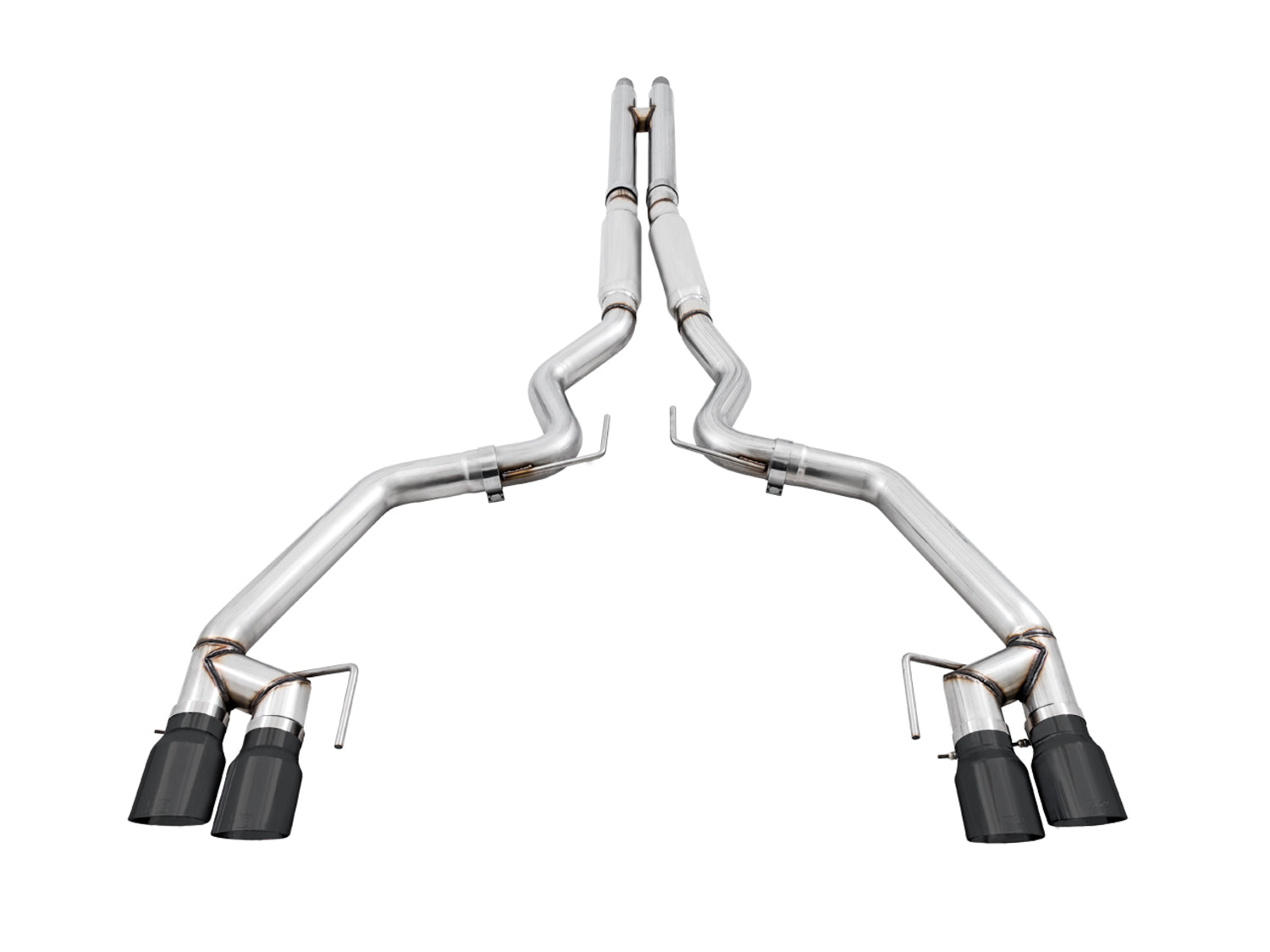 AWE Track Edition Cat-back Exhaust for the '18-'23 S550 Mustang GT - Quad Diamond Black Tips