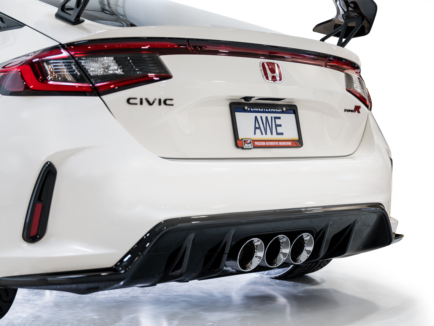 AWE Touring Edition Exhaust for FL5 Civic Type R - Triple Chrome Silver Tips