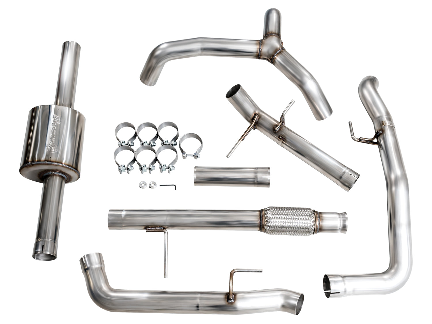 AWE 0FG Catback Split Rear Exit Exhaust for 4th Gen Silverado/Sierra 1500 5.3L (with bumper cutouts) - OE Tips