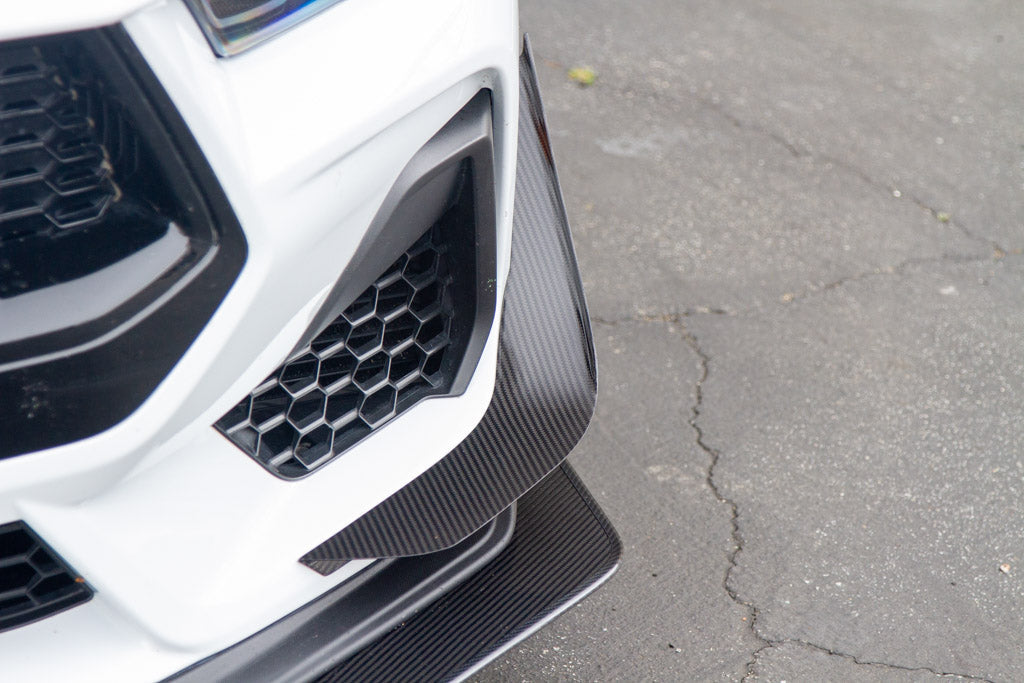 Ford Mustang GT S650 Carbon Fiber Front Bumper Canards 2024 - Current (does not fit Dark Horse bumper)-Front Bumper Canards-Grocery Getter Performance