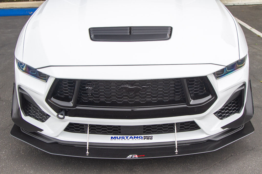 Ford Mustang GT S650 Carbon Fiber Front Bumper Canards 2024 - Current (does not fit Dark Horse bumper)-Front Bumper Canards-Grocery Getter Performance