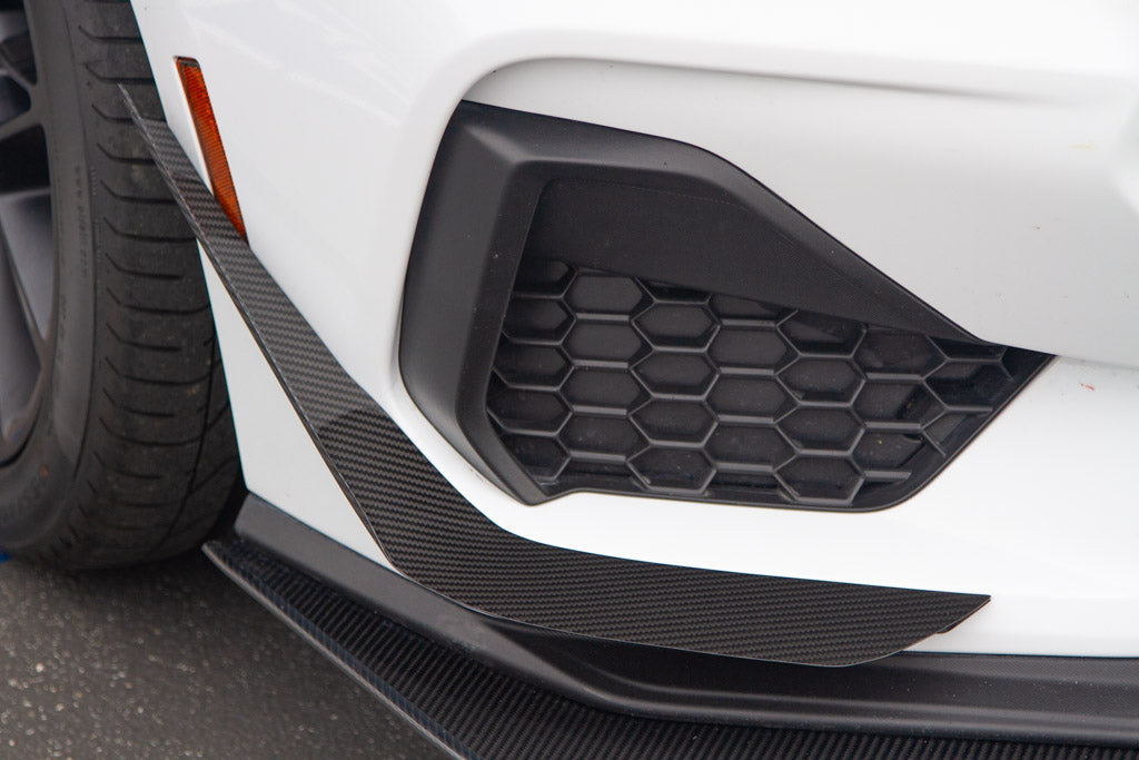 Ford Mustang GT S650 Carbon Fiber Front Bumper Canards 2024 - Current (does not fit Dark Horse bumper)-Front Bumper Canards-Grocery Getter Performance