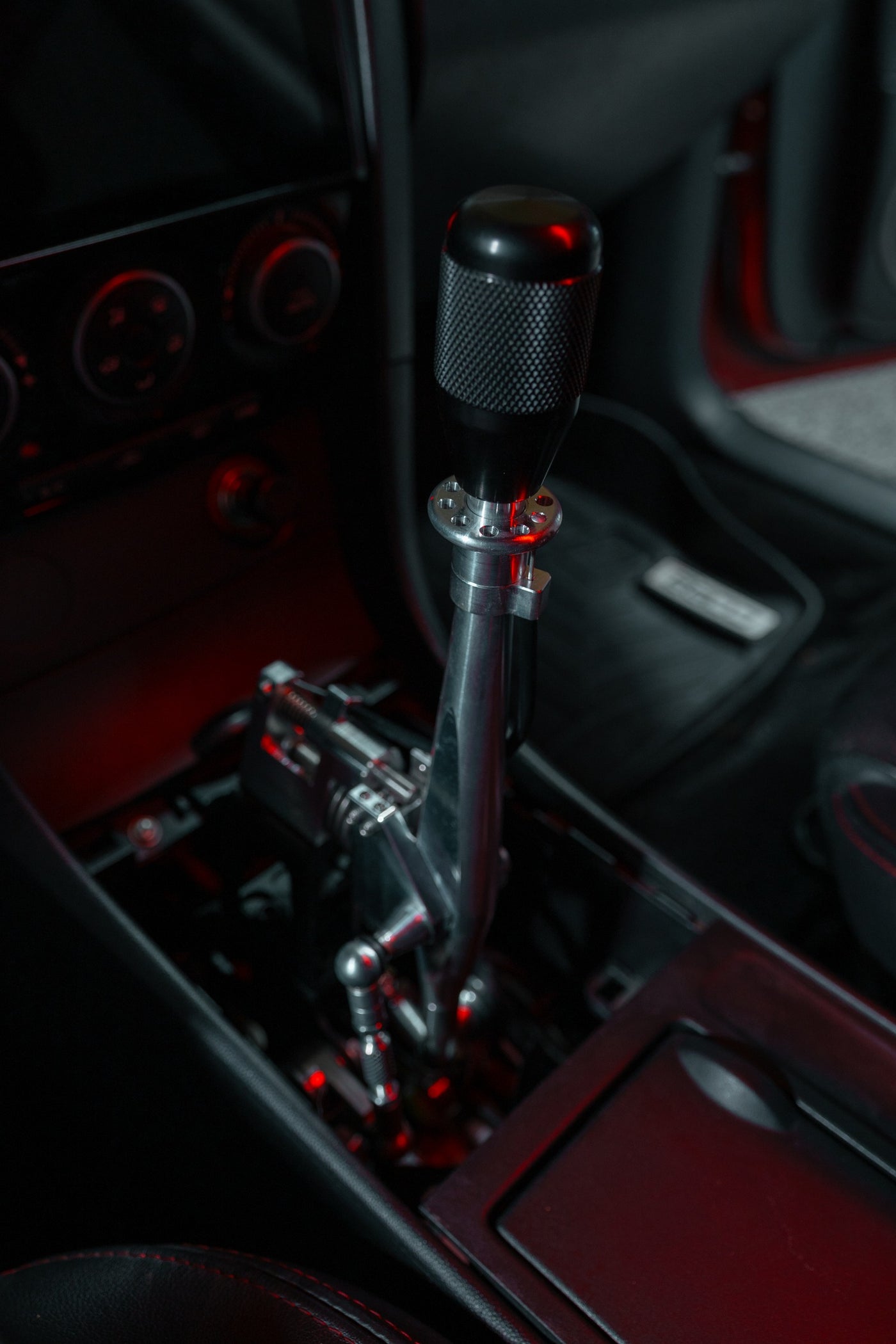 GGP x Coolerworx shifter installed in a Gen 1 Mazdaspeed3 with black Standard knob