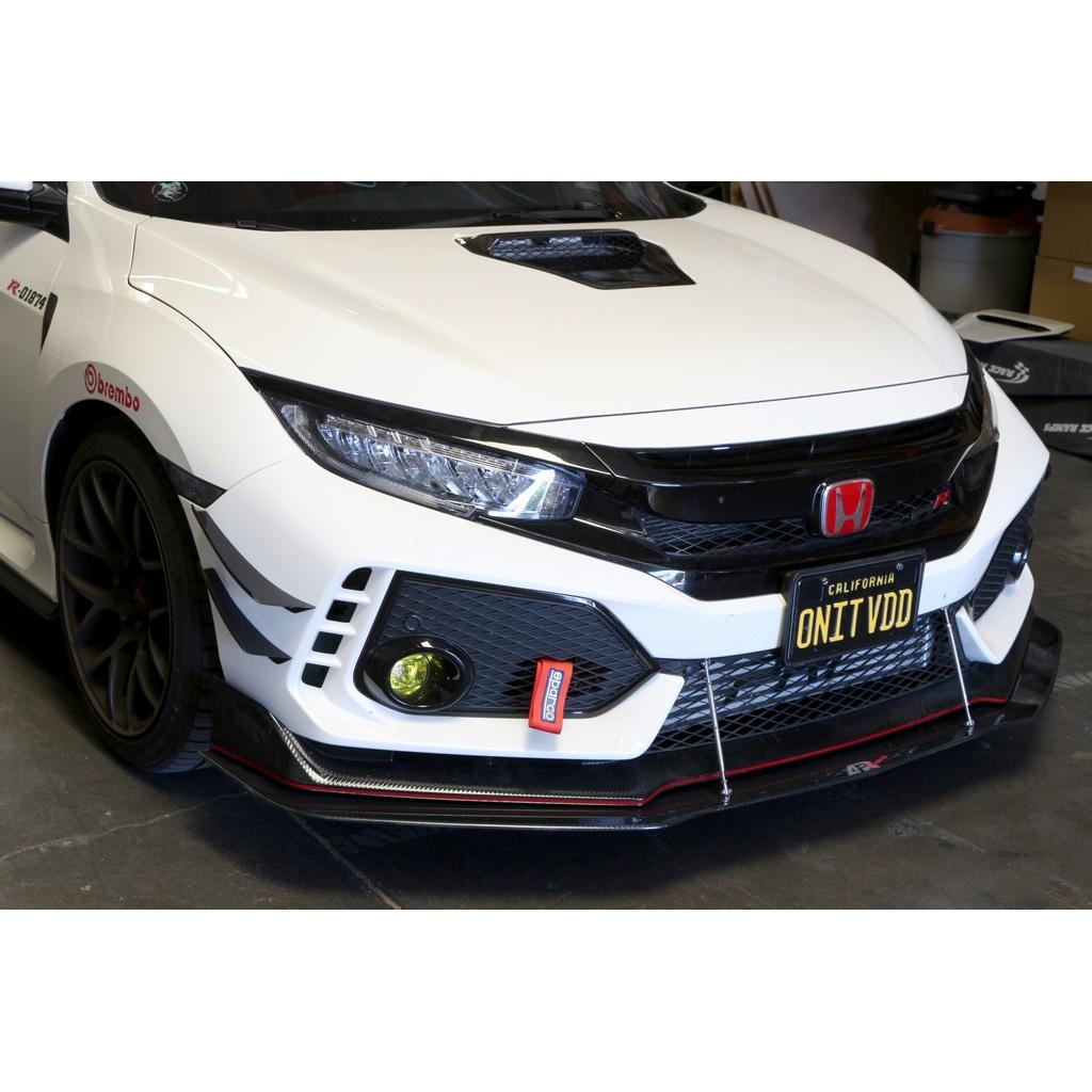 Honda FK8 Civic Type R Carbon Fiber Front Bumper Canards 2017 - 2021-Front Bumper Canards-Grocery Getter Performance