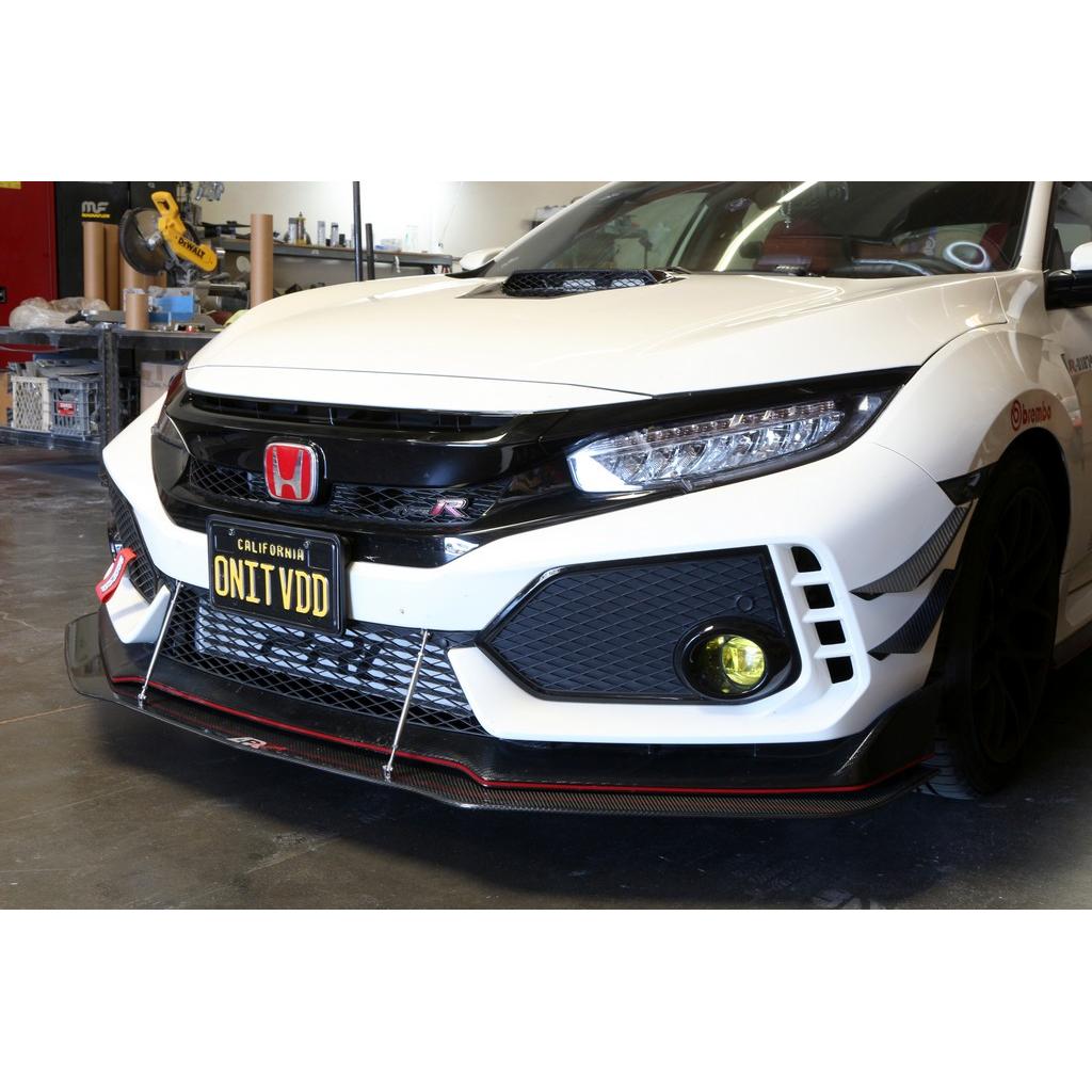 Honda FK8 Civic Type R Carbon Fiber Front Bumper Canards 2017 - 2021-Front Bumper Canards-Grocery Getter Performance