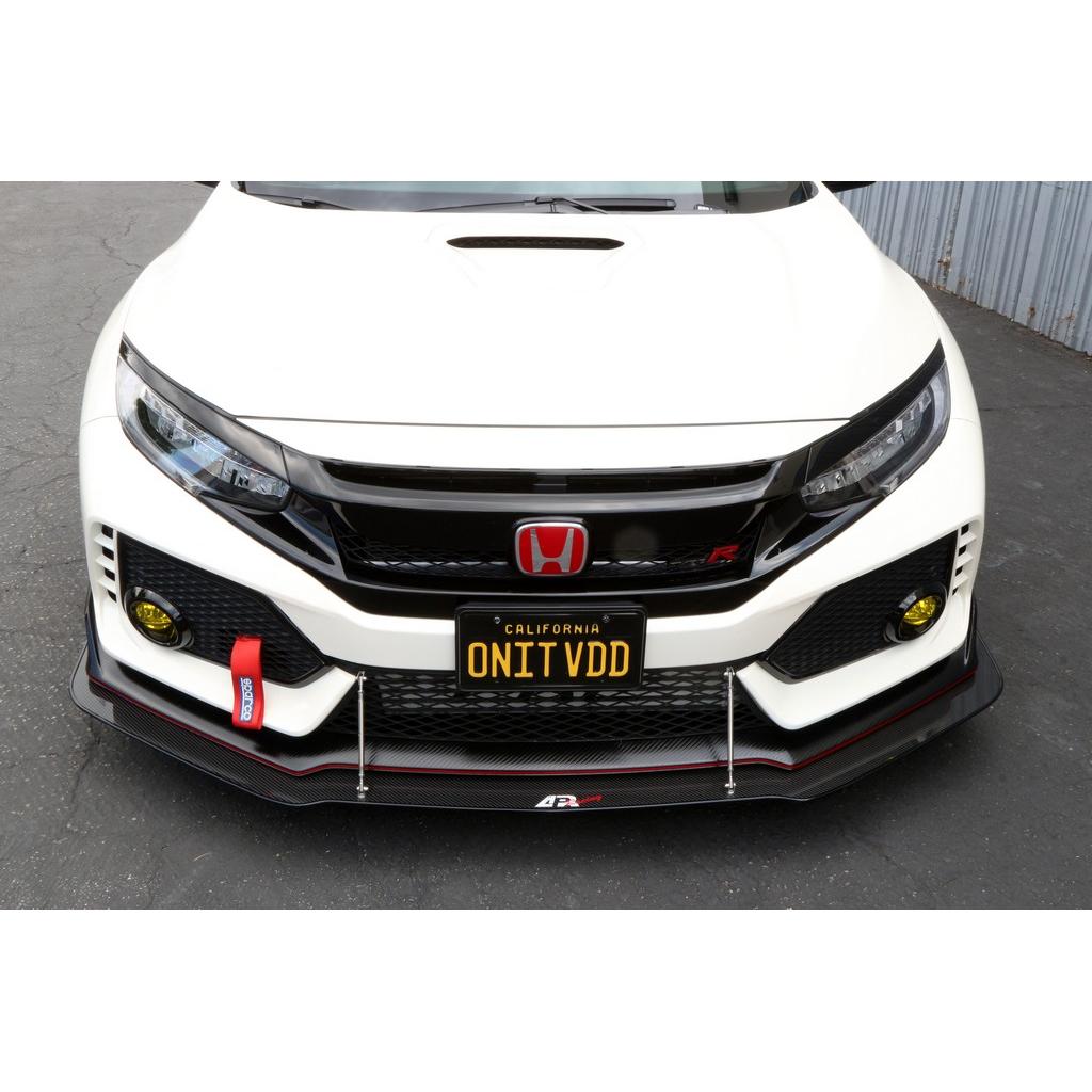 Honda FK8 Civic Type R with OEM Lip Carbon Fiber Front Wind Splitter 2017-2021-Front Wind Splitter-Grocery Getter Performance