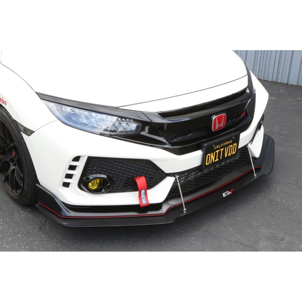 Honda FK8 Civic Type R with OEM Lip Carbon Fiber Front Wind Splitter 2017-2021-Front Wind Splitter-Grocery Getter Performance