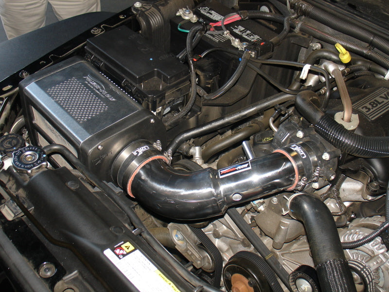 Injen 07-09 Wrangler 3.8L V6 w/ Box Wrinkle Black Power-Flow Air Intake System-Cold Air Intakes-Grocery Getter Performance