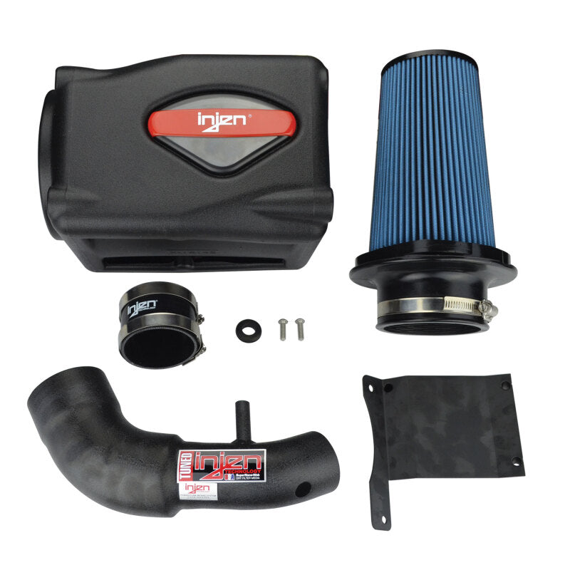 Injen 07-09 Wrangler 3.8L V6 w/ Box Wrinkle Black Power-Flow Air Intake System-Cold Air Intakes-Grocery Getter Performance