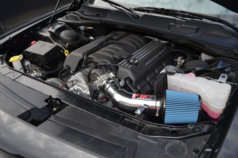Injen 11-20 Dodge Challenger SRT-8 6.4L V8 Wrinkle Black Power-Flow Short Ram Intake-Cold Air Intakes-Grocery Getter Performance