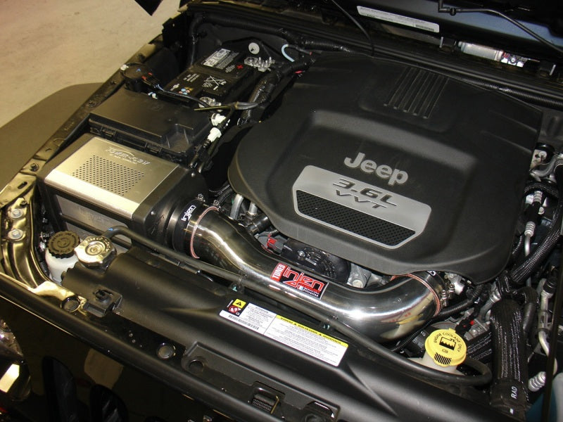 Injen 12-13 Jeep Wrangler JK 3.6L V6 Wrinkle Black Short Ram Intake w/ Power Flow Box-Cold Air Intakes-Grocery Getter Performance