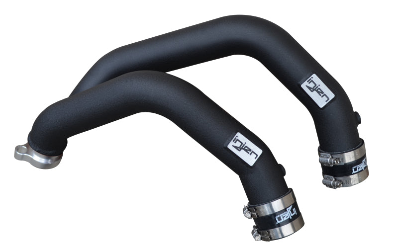 Injen 15-16 BMW M3(F80)/M4 (F82/83) 3.0L L6 Twin Turbo 2PC Aluminum Int. Charge Pipe - Wrinkle Black-Intercooler Pipe Kits-Grocery Getter Performance