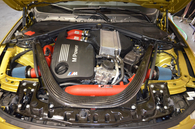 Injen 15-16 BMW M3(F80)/M4 (F82/83) 3.0L L6 Twin Turbo 2PC Aluminum Int. Charge Pipe - Wrinkle Black-Intercooler Pipe Kits-Grocery Getter Performance