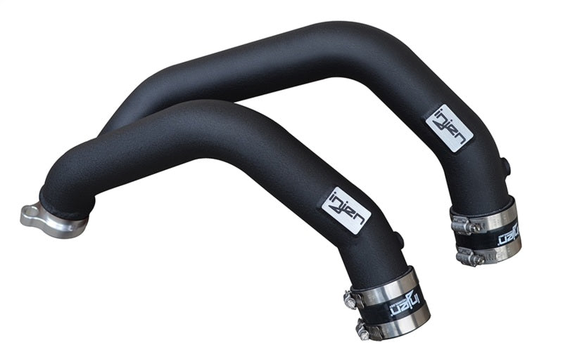 Injen 15-16 BMW M3(F80)/M4 (F82/83) 3.0L L6 Twin Turbo 2PC Aluminum Int. Charge Pipe - Wrinkle Black-Intercooler Pipe Kits-Grocery Getter Performance