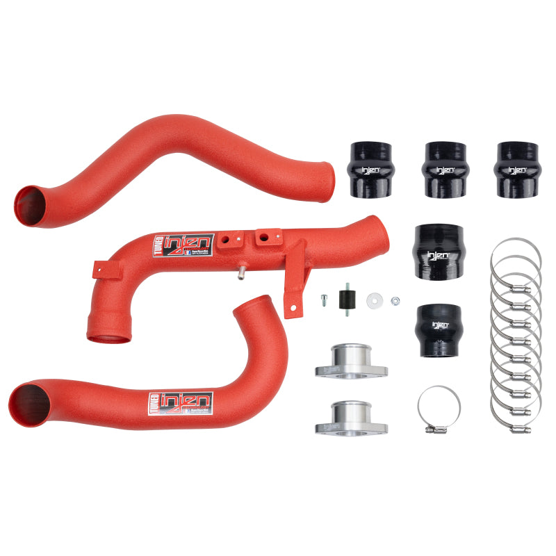 Injen 22-23 Honda/Acura Civic/Si/Integra 1.5L Turbo Aluminum Intercooler Pipe Kit - Wrinkle Red-Intercooler Pipe Kits-Grocery Getter Performance