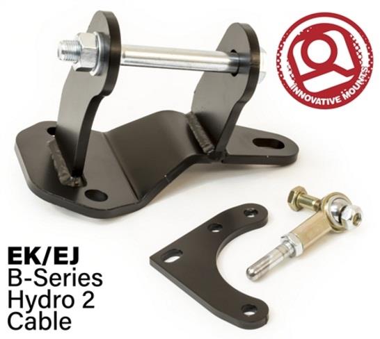 Innovative 96-00 Civic B-Series Black Steel Hydro to Cable Trans Conversion Bracket and Actuator-Brackets-Grocery Getter Performance