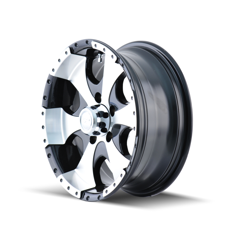 ION Type 136 15x6 / 5x114.3 BP / 0mm Offset / 83.82mm Hub Black/Machined Wheel-Wheels - Cast-Grocery Getter Performance