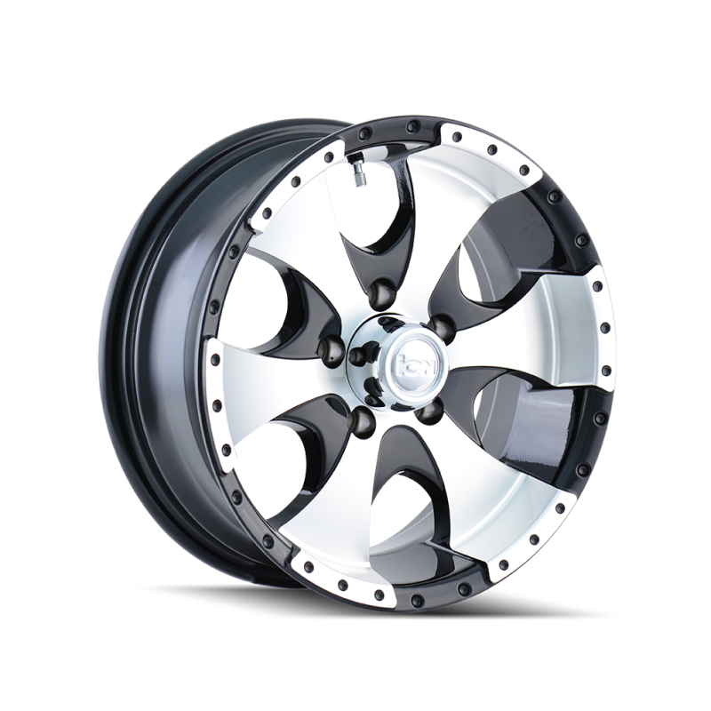 ION Type 136 15x6 / 6x139.7 BP / 0mm Offset / 108mm Hub Black/Machined Wheel-Wheels - Cast-Grocery Getter Performance