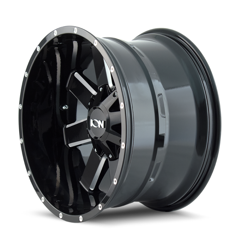 ION Type 141 20x12 / 5x127 BP / -44mm Offset / 87mm Hub Gloss Black Milled Wheel-Wheels - Cast-Grocery Getter Performance