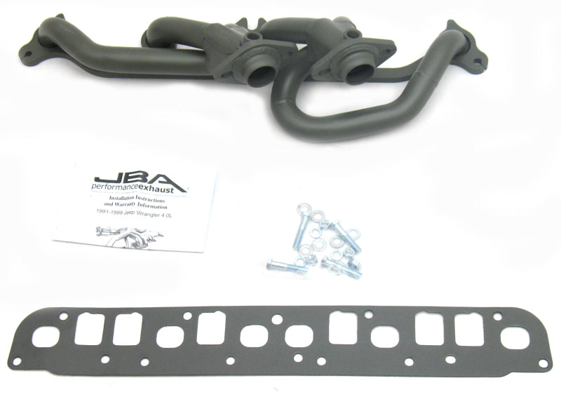 JBA 00-06 Jeep Wrangler 4.0L 1-1/2in Primary Ti Ctd Cat4Ward Header-Headers & Manifolds-Grocery Getter Performance
