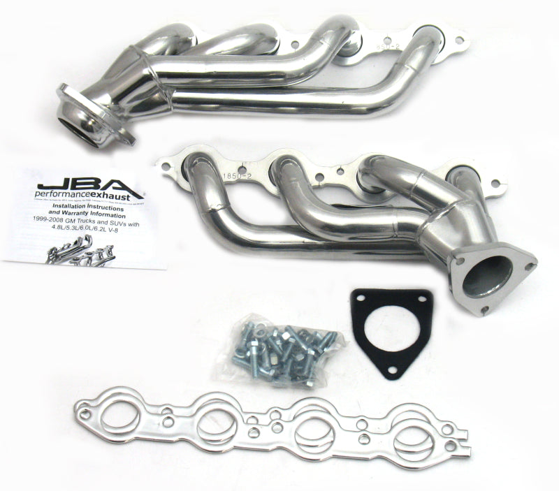 JBA 02-13 GM Truck 4.8L/5.3L LS Silver Ctd Cat4Ward Header-Headers & Manifolds-Grocery Getter Performance