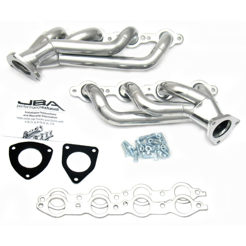 JBA 03-06 GM Truck 6.0L LS w/o EGR 1-5/8in Primary Silver Ctd Cat4Ward Header-Headers & Manifolds-Grocery Getter Performance