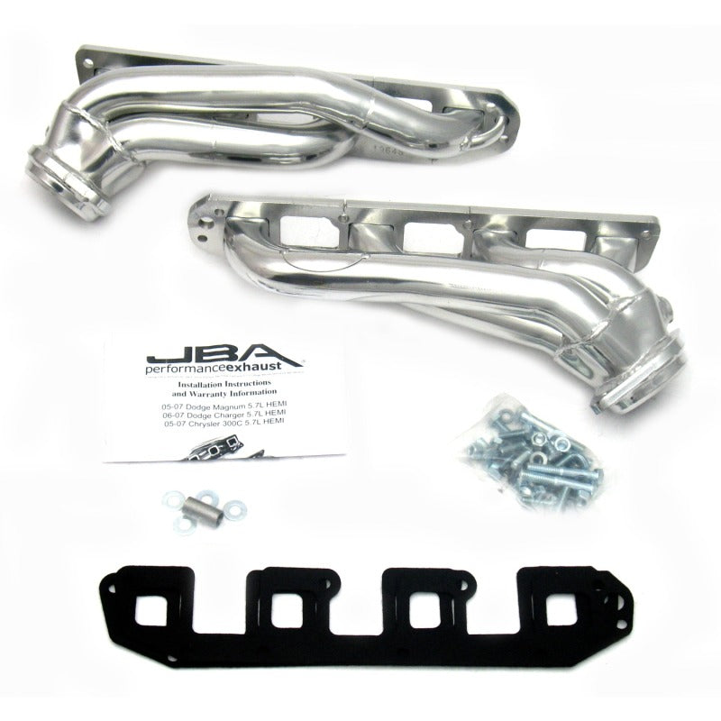 JBA 04-08 Chrysler 5.7L HEMI 1-3/4in Primary Silver Ctd Cat4Ward Header-Headers & Manifolds-Grocery Getter Performance