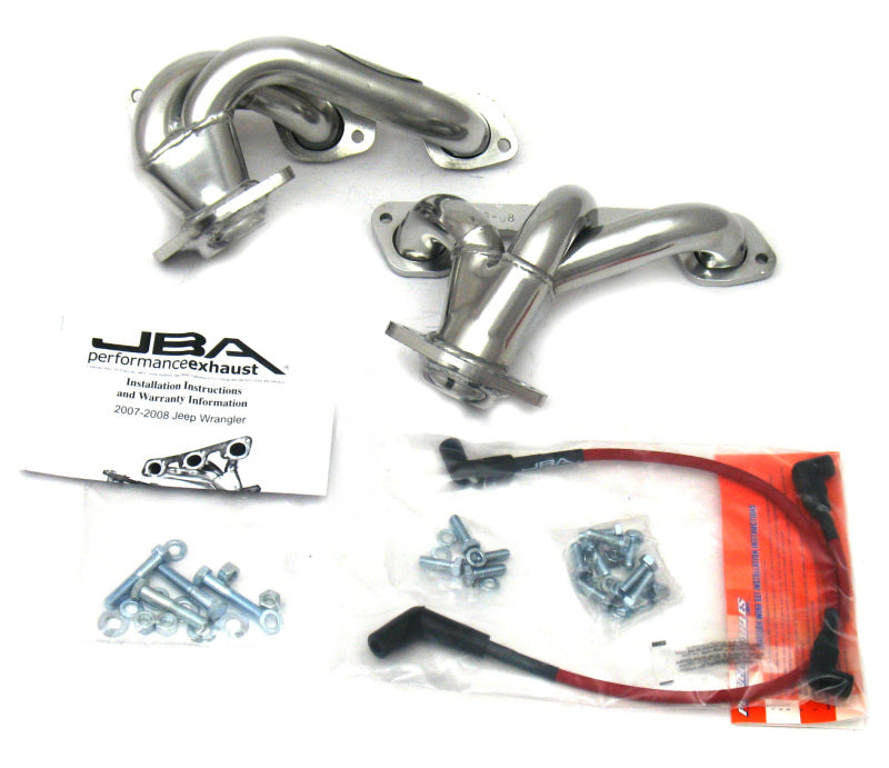 JBA 07-11 Jeep 3.8L V6 1-1/2in Primary Silver Ctd Cat4Ward Header-Headers & Manifolds-Grocery Getter Performance