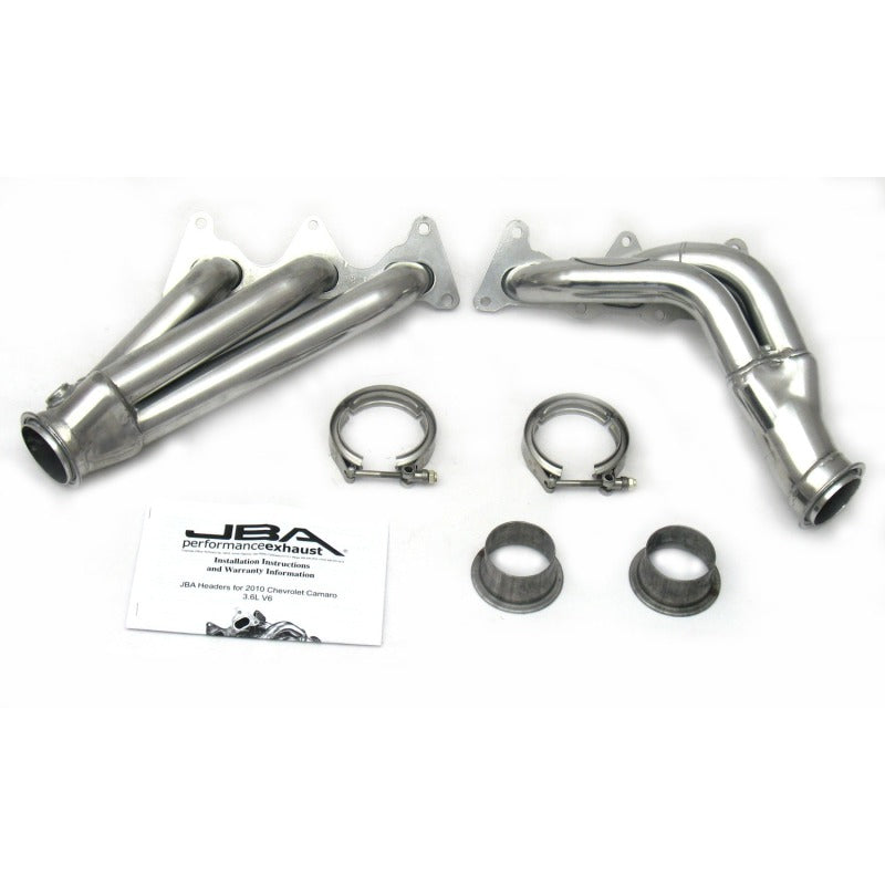JBA 10-11 Camaro 3.6L V6 1-5/8in Primary Silver Ctd Cat4Ward Header-Headers & Manifolds-Grocery Getter Performance