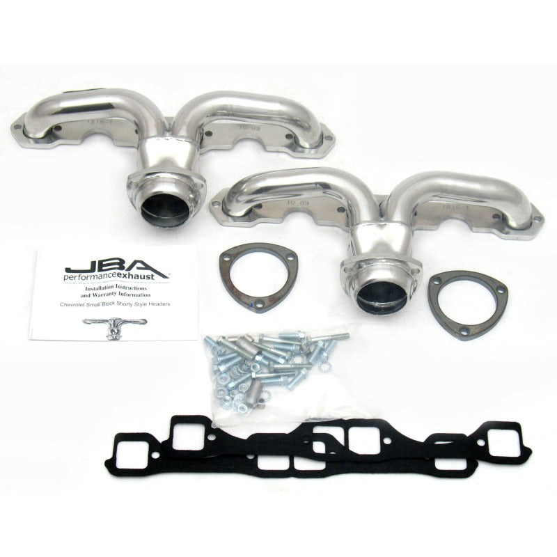 JBA 57-74 Chevrolet Corvette 265-400 SBC 1-5/8in Primary Silver Ctd Tight Tuck Header-Headers & Manifolds-Grocery Getter Performance