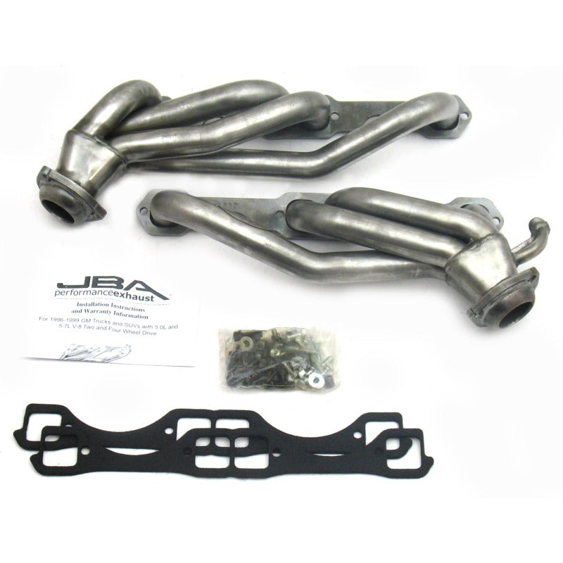 JBA 96-00 GM Truck 5.0L/5.7L SBC w/o A.I.R. 1-1/2in Primary Raw 409SS Cat4Ward Header-Headers & Manifolds-Grocery Getter Performance